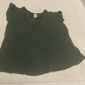 Rebecca Taylor La Vie Ruffle Sleeve Tee size XL